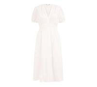 Yumi White Broderie Anglaise Midi Dress with Split Hemline (UK, Numeric, 10, Regular, Regular, White)