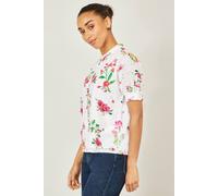 Yumi Women's White Cotton Broderie Anglaise Floral Shirt | Size: 12 Yumi White 12