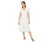 Yumi White Cotton Broderie Anglaise Midi Button Up Dress (UK, Numeric, 10, Regular, Regular, White)