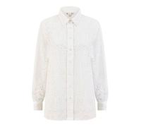 Yumi White Cotton Broderie Anglaise Relaxed Shirt (UK, Numeric, 16, Regular, Regular, White)