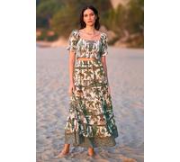 Yumi White Cotton Voile Safari Midi Skirt Multi 12