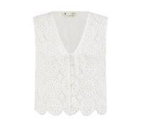 Yumi White Crochet Lace Tie Waistcoat (UK, Numeric, 8, Regular, Regular, Ivory)