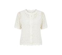 Yumi White Crochet Short Sleeve Cardigan (UK, Alpha, M, Regular, Regular, White)