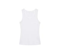 Yumi White Crochet Trim Cotton Stretch Vest Top (UK, Numeric, 8, Regular, Regular, White)