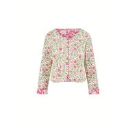 Yumi White Floral Reversible Cotton Quilted Jacket (UK, Numeric, 10, Regular, Regular, White)