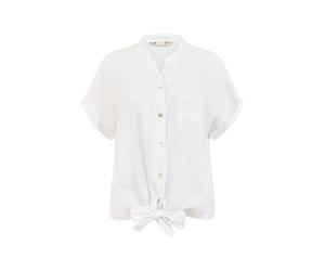 Yumi White Italian Linen Shirt L White