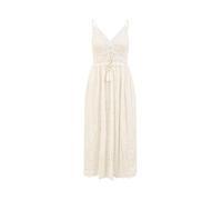 Yumi White Lace Midi Sundress with Tassel Tie and Ruched Back (UK, Alpha, S, Regular, Regular, White)