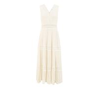 Yumi White Lace Trim Cotton Midi Sun Dress (UK, Alpha, L, Regular, Regular, White)