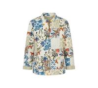 Yumi White Patchwork Print Reversible Cotton Quilted Jacket (UK, Numeric, 12, Regular, Regular, White)