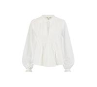 Yumi White Pleated Cotton Bib Shirt