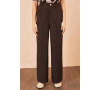 Yumi Wide Leg Stretch Trousers In Brown Brown