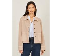 Yumi Women's Beige Canvas Jacket With Patch Pockets | Size: 10 Yumi Beige 10