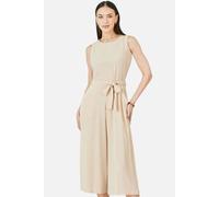Yumi Women's Beige Viscose Culotte Jumpsuit in Light Beige | Size: 8