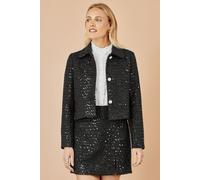 Black Boucle Sequin Mini Skirt Yumi Black 16