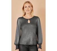 Black Metallic Bow Back Top Yumi Black 12