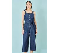 Yumi Women's Blue Chambray Button Through Jumpsuit | Size: 10 Yumi Blue 10