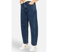 Yumi Women's Blue Denim Barrel Relaxed Fit Jeans in Dark Indigo | Size: 16 Yumi Dark Indigo 16