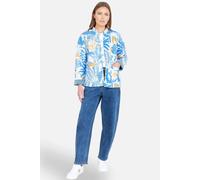 Yumi Blue Jungle Reversible Cotton Quilted Jacket (UK, Numeric, 16, Regular, Regular, Blue)