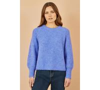 Yumi Women's Blue Knitted Relax Fit Jumper | Size: S/M Yumi Blue S/M