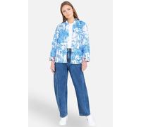 Yumi Women's Blue Palm Reversible Cotton Quilted Jacket in Bright Blue | Size: 8
