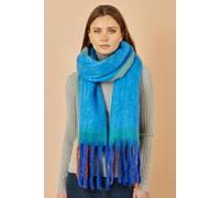 Yumi Women's Blue Super Soft Colour Block Scarf