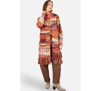 Yumi Women's Boucle Soft Long Cardigan With Scarf in Burnt Orange | Size: Medium Yumi Burnt Orange M