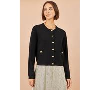 Yumi Women's Bow Button Cardigan Sweater in Black | Size: Large