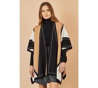 Yumi Women's Brown Colour Block Cape Yumi Brown One Size