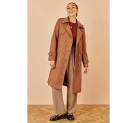 Yumi Women's Brown Faux Suede Trench Coat | Size: 16 Yumi Brown 16