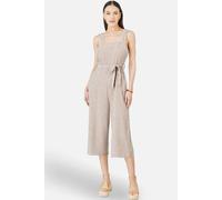 Yumi Women's Brown Stripe Strappy Jumpsuit in Light Tan | Size: 10 Yumi Light Tan 10