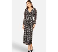 Yumi Women's Brushed Lace Wrap Dress With Sequin in Black | Size: 10