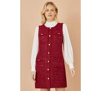 Yumi Women's Burgundy Boucle Tunic Dress | Size: 14