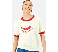 Yumi Women's Chilli Cotton Knitted Top in Warm White | Size: Small Yumi Warm White S