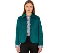Yumi Women's Cord Reversible Gingham Jacket in Teal | Size: 10