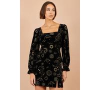 Yumi Women's Cosmic Velvet Mini Skirt in Black | Size: 12