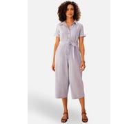 Yumi Women's Cotton Denim Jumpsuit in Cool White | Size: 18 Yumi Cool White 18