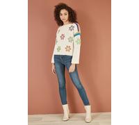 Cream Crochet Flower Jumper Yumi Ivory M