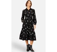 Yumi Women's Daisy Embroidered Cord Shirt Dress in Black | Size: 8