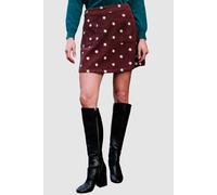 Yumi Women's Embroidered Cord Mini Skirt in Chocolate | Size: 10