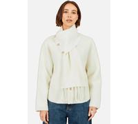 Yumi Women's Eyelash Knit Jacket With Scarf in Off White | Size: Small/Medium