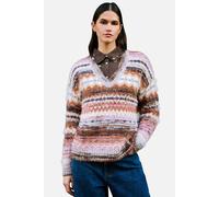 Yumi Women's Fairisle Relaxed Boucle Jumper in Light Brown | Size: Large