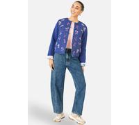 Yumi Women's Floral Embroidery Cotton Jacket in Cobalt | Size: 12 Yumi Cobalt 12