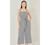 Yumi Women's Gingham Button Through Jumpsuit in Black | Size: 16 Yumi Black 16