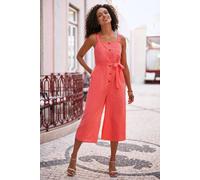 Yumi Women's Gingham Button Through Jumpsuit in Red | Size: 10