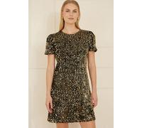 Yumi Women's Gold Sequin Tunic Dress | Size: 14 Yumi Gold 14