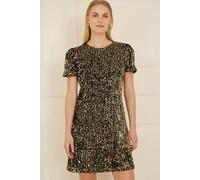 Yumi Women's Gold Sequin Tunic Dress | Size: 24