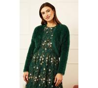 Yumi Women's Green Eyelash Knit Bolero | Size: Medium