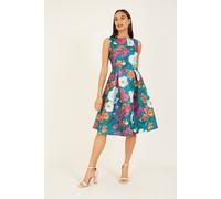 Yumi Women's Green Floral 'Karina' Skater Dress | Size: 14