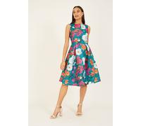 Green Floral 'Karina' Skater Dress Yumi Green 16