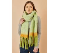 Yumi Women's Green & Orange Colour Block Scarf